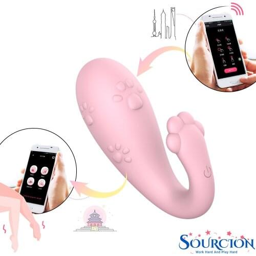 Sourcion 8 Speeds Monster Shape Vibrator APP Bluetooth Wireless Control G-spot Vibrating Egg Dildo Adult Games Sex Toy for Women