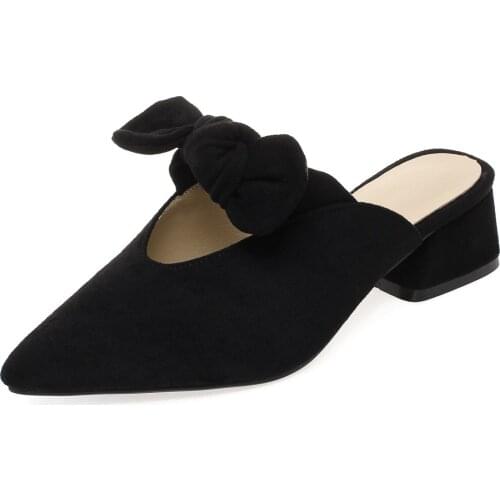 2019 spring and summer new thick heel with pointed toe head female sandals size 31-47