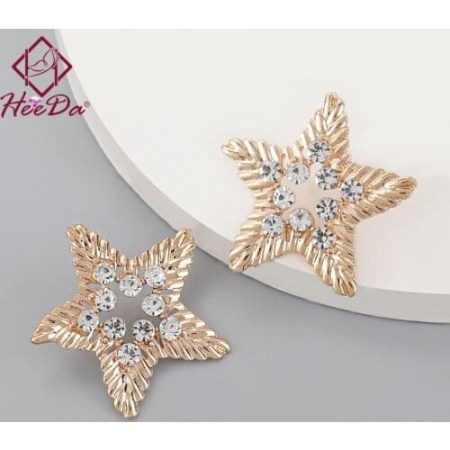 Womens Fashion Trendy Gold Star Stud Earrings 2021 New Personality Metal Set Auger Ear Accessories Simple Joker Jewelry Female