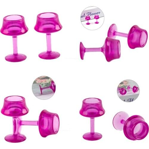 10Pcs Mini Red Wine Cup Simulation Furniture Wine Glass Goblet for Doll House Decoration 1/12 Dollhouse Miniature Accessories