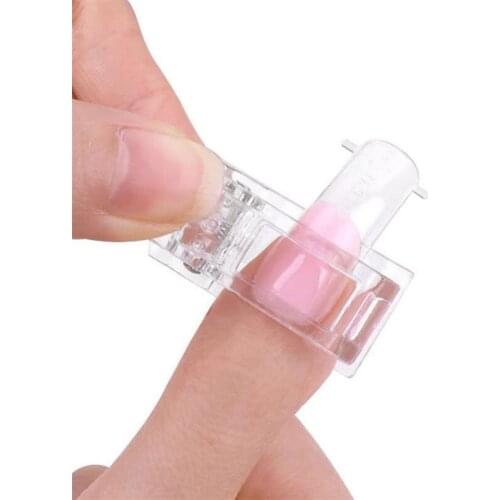 10Pcs Nail Tips Clip Acrylic Nail Plastic Extension Clamp Fake Finger Polish Quick Building Mold UV Builder Gel Assistant Tool