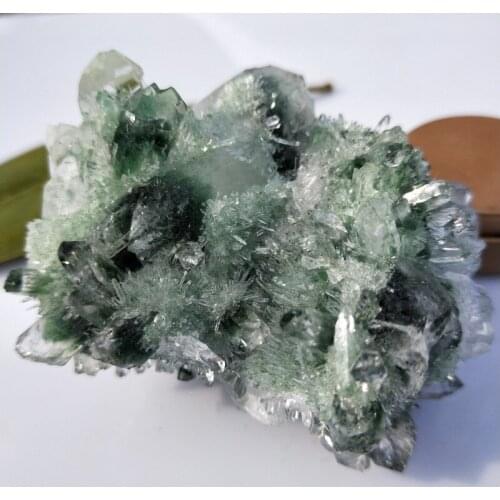 150-250g Natural Ghost Rock Green Phantom crystal cluster Raw Quartz Stone Healing Specimen for Handicraft home Decorating