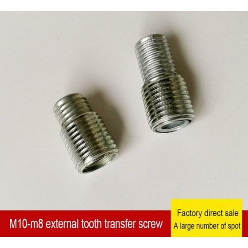 2pcs/lot DIY M10-M8/M6 External Teeth Adapter Screw Fine Teeth Full Teeth Lighting Lamps Hollow Iron Tube Dental Tube Screws
