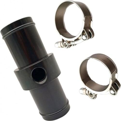 3/8 NPT Black Aluminum In-Line Radiator Hose Temperature Sensor Adapter - Easy To Assemble