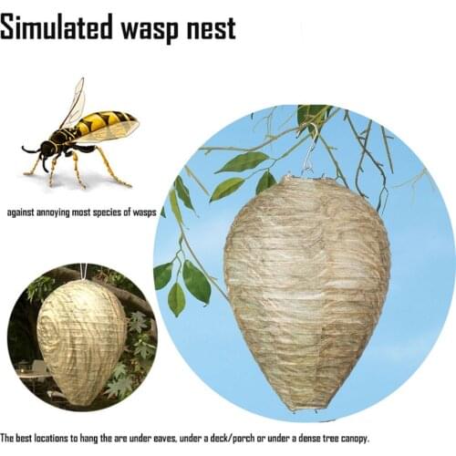 4PC Wasp Deterrent Yellowjackets Bee Hornets Fake Nest Simulated And Natural Garden Supplies Beekeeping Supplies Bee Hives