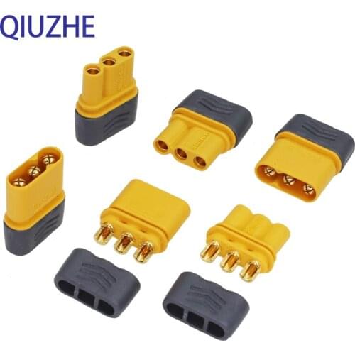 5PCS Gold-Plated MR30 Connector Male Female Plug Connector For Lithium Battery RC Aircraft Drone Vehicle Ship Parts Accessories