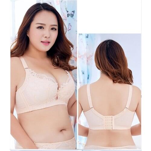 Full Coverage Bra Women Thick Padded Push-up Brassiere Adjustable Strap Underwear Large Cup C D E Everyday Comfy Lace Bras DN