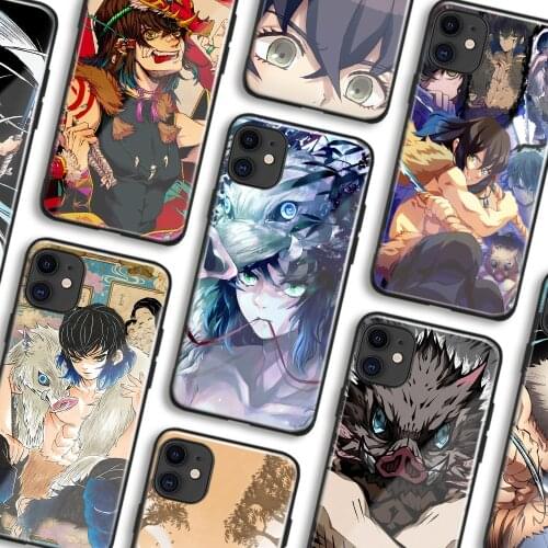 Inosuke Kimetsu No Yaiba Manga Phone Cases For IPhone 11 12 Mini Pro XS Max 6s X XR 6 7 8 Plus SE Anime Soft Shell Glass Cover