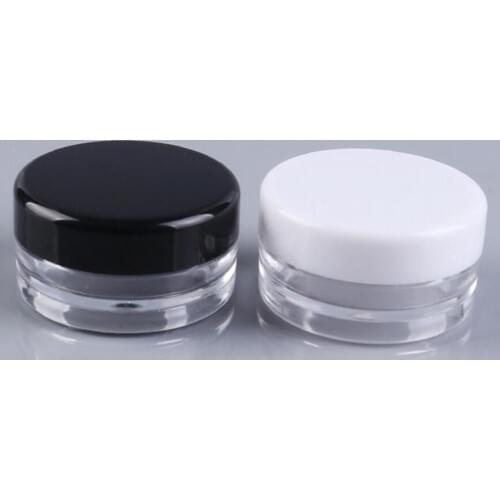 5G black Empty Plastic Cream Jar, 5ml Small Sample nail powder case Cosmetic Container Wholesale