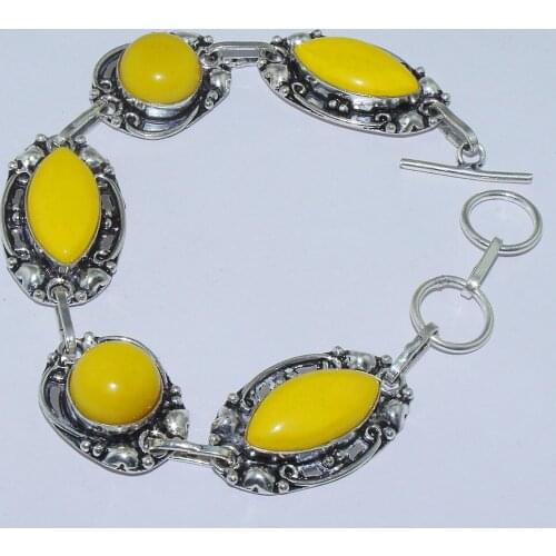 Black Onyx Bracelet Silver Overlay over Copper , 20.7 cm, B0935