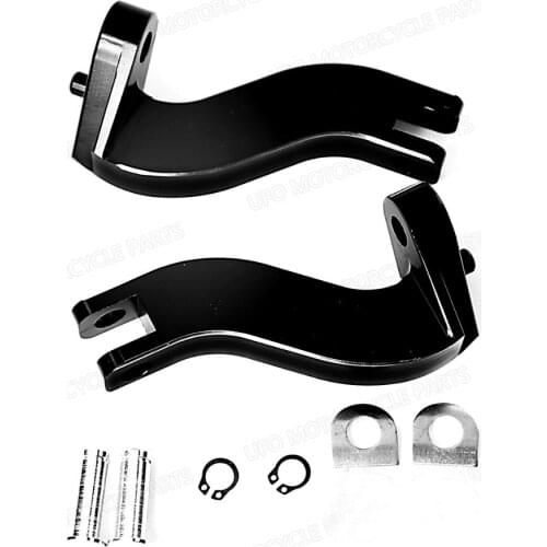 Black Rear Passenger Footpeg Mounting Kit For Harley Touring Street Glide FLHX 93-14 15 16 17