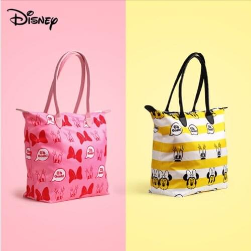 Disney Genuine Authorized Donald Duck Minnie Mickey Mouse Anime Women Tote Bag Large Capacity Canvas Bag