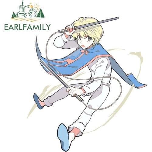 EARLFAMILY 13cm x 11.8cm for Kurapika Hunter x Hunter Decal Sunscreen Car Sticker Bumper Surfboard Decor Graffiti Car Styling