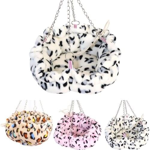 Hamster Hammock Plush Soft Winter Warm Hanging Hammock Nest Small Animal Swing Hammock for Hamster Squirrel Guinea Pig