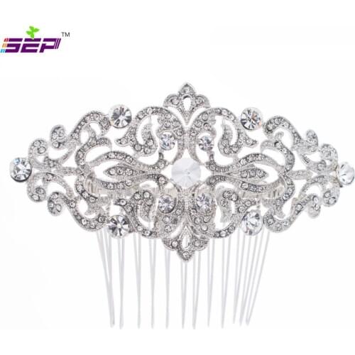 Popular Rhinestone Crystals Hair Side Comb for Bridal Wedding Hair Jewelry Accessories 1456r