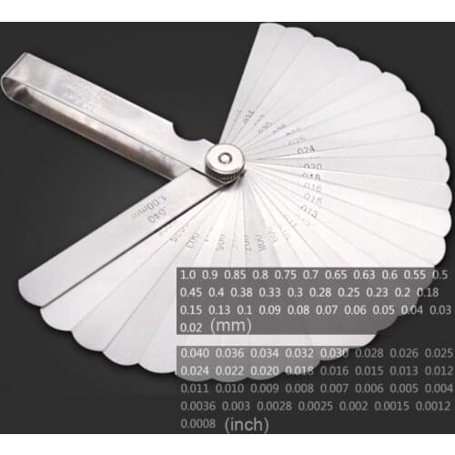 32 Blades Feeler Gauge Metric Gap Filler 0.02-1MM / 0.0008-0.040 INCH Gage Measurment Tool for Engine Valve Adjustment