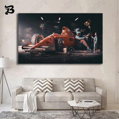 Canvas Painting Car Retro Race Car Canvas Canvas Posters Prints Wall Art Vintage Paintings for Living Room Home Room Wall Decor