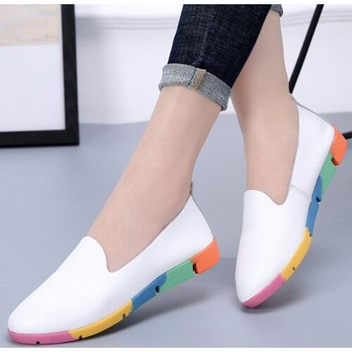 Plus Size 44 Women Tennis Shoes Leather Platform Sneakers Slip on Athletic Breathable Gym Basket Femme Tenis Feminino Zapatillas