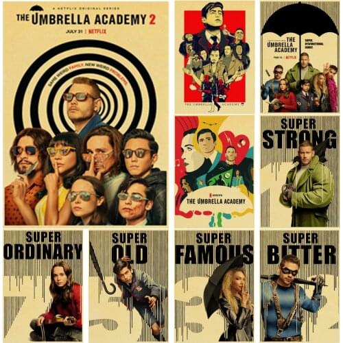 Buy 3 Get 4 The Umbrella Academy Retro Posters Kraft Wall Paper High Quality Painting for Home Decor Wall Stickers