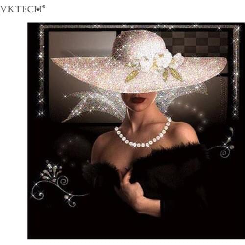 Beauty Lady 5D DIY Diamond Embroidery Painting Round Diamond Needlework Mosaic Picture Wall Painting Craft Kits Home Decor