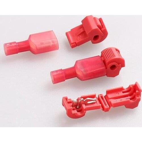 10pcs Red Quick Splice Wire Terminal And Male Spade Connector Set