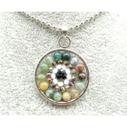 Natural stone 7 Chakra Reiki Healing lapis Quartz crystal tiger eye amethyst Opal Pendant for diy Jewelry making necklace 1pcs