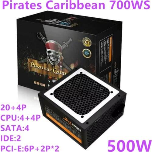 New PC PSU For Gold Empery Brand I7 1070 Silent Computer Internet Cafe Rated 500W Peak 700W Power Supply Pirates Caribbean 700WS