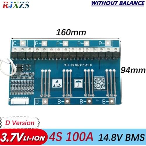 4S 100A li-ion 14.8V 18650 BMS PCM 4s li battery protection board bms pcm 4s with high current li-ion battery cell pack
