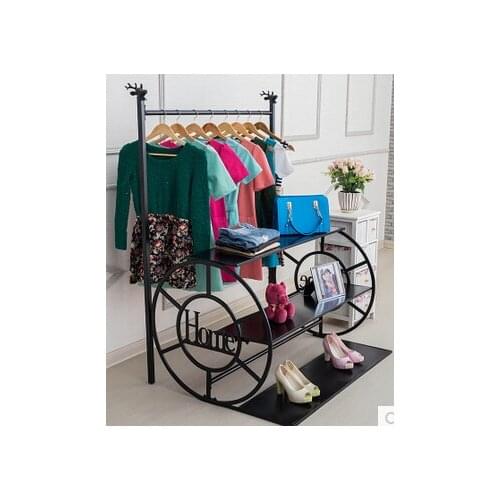 Clothing display shelf. Clothes tree. Hanging clothes rack. Clothing store shelves display stand