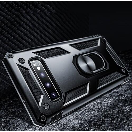 Luxury Shockproof Armor Case For Samsung Galaxy S9 S10 Plus S10e Note 9 A6 A8 J4 J6 A7 A9 Magnetic Finger Ring Kickstannd Cover