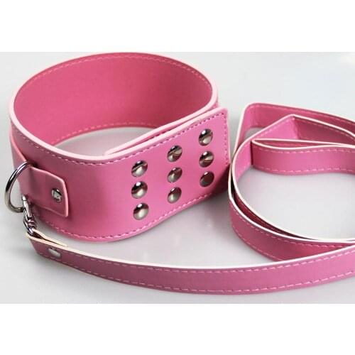 Candiway Sexy Adjustable PU Leather Collar With Detachable Chain Leash Adult SM Slave Roleplay Games Erotic Toys For Couple