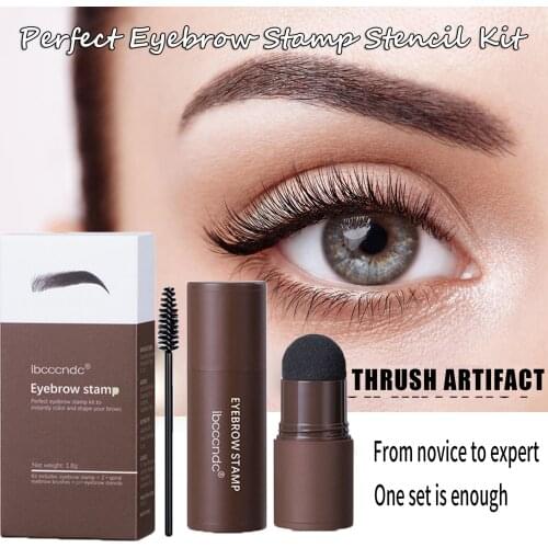 ​ With 10 Kinds Reusable Eyebrow Stencils Waterproof One Step Shaping Makeup Set Brow Stamp Shaping Kit Eyebrow Stamp