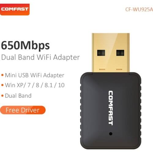COMFAST Free Driver Wi fi USB Adapter 11AC 600Mbps Mini Wifi Network Card Dual Band 5.8G/2.4GHz Wireless AC Adapter for PC