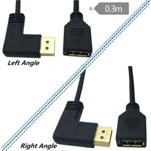Male, the female 90 degrees bend dp line 4 k tieline 1.2 high displayport extension cord