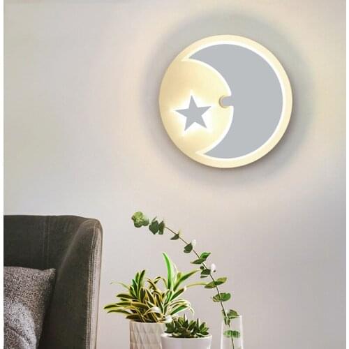 Modern LED Wall Lamp Star Moon Round Square Shape Light Rotatable Wall Sconce Light Fixtures for Home Loft Decor Light Fixture