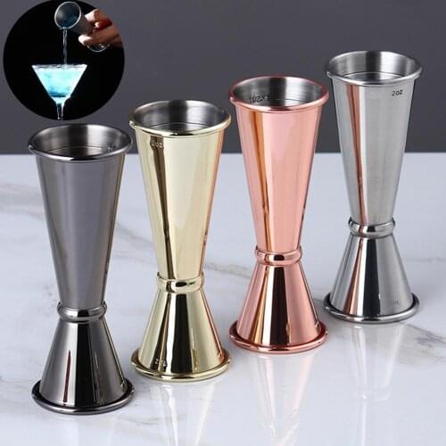 Stainless Steel Measuring Cup Double-head Curled Edge Cocktail Shaker with Scale Kitchen Dining Bar Barware Bar Tools