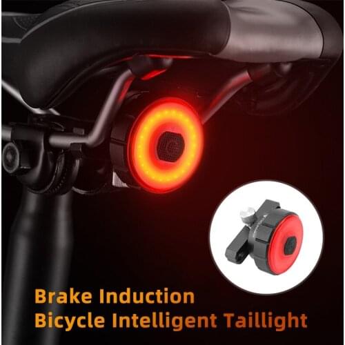 Bicycle Light Waterproof Bike Braking Sensing Smart Taillight USB Charging 7 Flash Safety Warning Cycling Light Bike Accessories