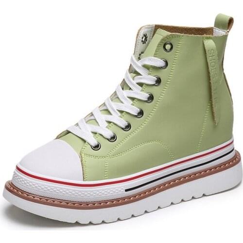 2020 womens shoes autumn new high-top thick bottom net red increase Korean version of breathable wild single shoes casual women