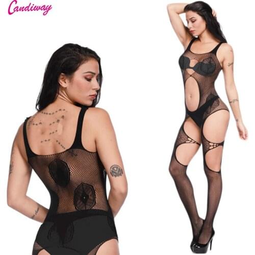 Plus Size Sex Lingerie grid Bodystockings hollow out sexy Design Open Crotch Erotic Porno Lingerie Costume GA295