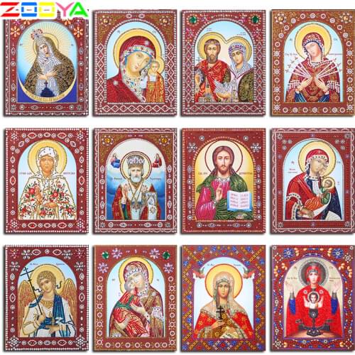 Zooya Icons Diamond Embroidery Religion Diamond Painting Full Square Icon Rhinestones Pictures Virgin Mary Diamond Mosaic Lx551