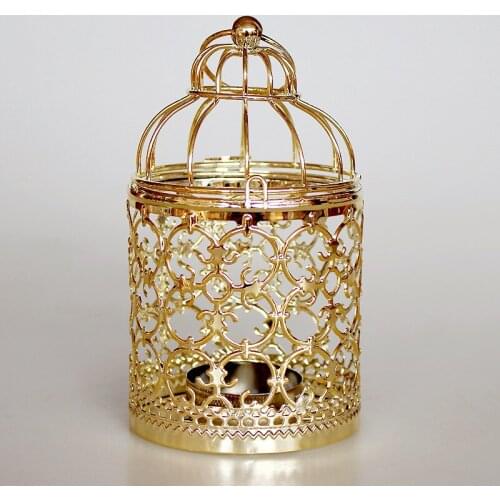 1pcs cast iron luxury metal cage candle holder