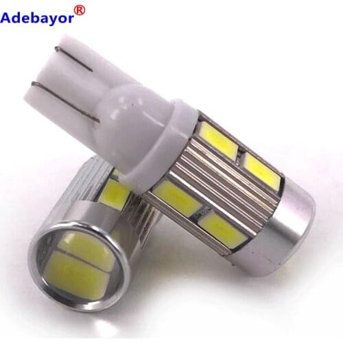 100pcs T10 10SMD 5630 Lens LED 10 smd 5730 168 194 Car Light Auto Car styling parking Side Light White Adebayor