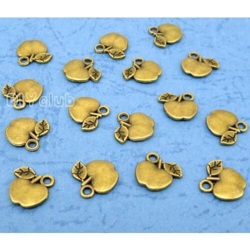 120pcs-Antique Bronze 2 Sided Apple Charms Pendant,Jewelry Accessories 11x11mm
