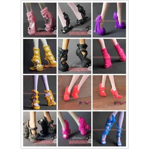 5 pairs / lot New Fashion Shoes for Monster High Orignal Doll girls gifts Christmas gifts Wholesale