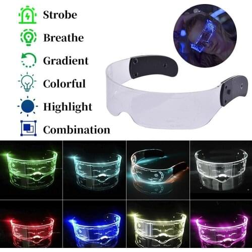 50pcs/lot LED Glasses EL Wire Neon Party Luminous LED Glasses Light Up Glasses Rave Costume Party Decor DJ SunGlasses Decoration