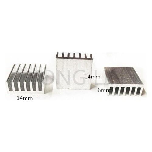 50 unids Aluminum Heat Exchanger 14x14x6mm, CPU GPU Chip VGA RAM LED Radiator IC, REFRIGERATOR