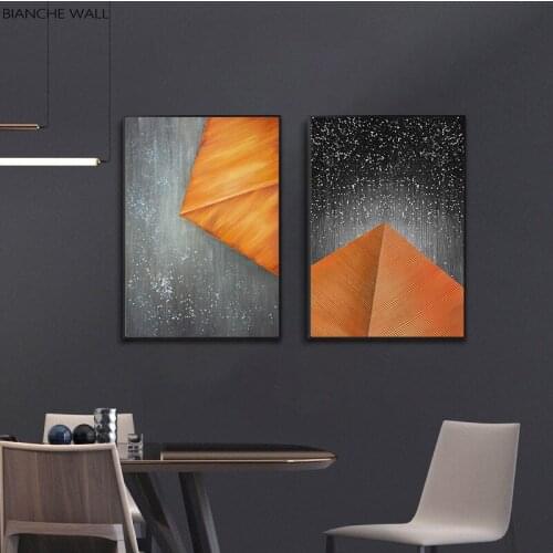 Orange Lines Pyramid Starry Sky Abstract Poster Canvas Art Decorative Print Wall Painting Decoration Picture Living Room Decor