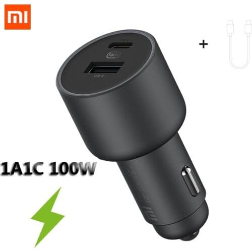 Xiaomi Mi Car Charger 100W 1A1C MAX Fast Charging Dual-port USB-A USB-C Smart Device Fully Compatible With Light Effect Display