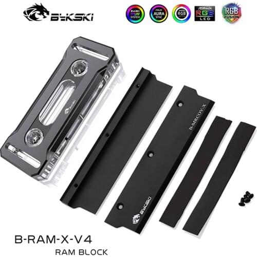 BYKSKI RAM RGB CPU Cooler RAM Heatsinks Water Cooling Block for Dual Channel RAM Cooled RGB Radiator Copper 2pcs or 4 4pcs