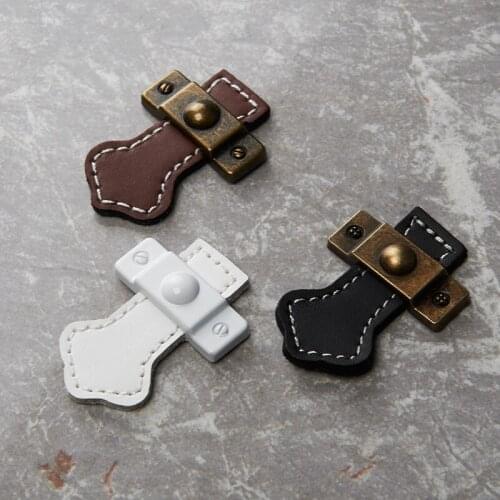 Black Knobs leather knobs antique handles drawer knobs leather furniture knobs and handles for drawer wooden